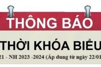 Thời khóa biểu tuần 21 năm học 2023 – 2024